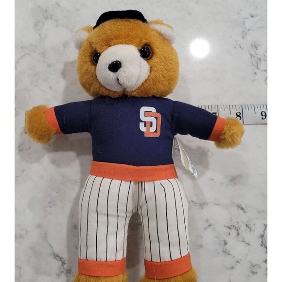 MLB Vintage 90's San Diego Padres Bear Plush Toy by Play-By-Play 10" in - Picture 7 of 7